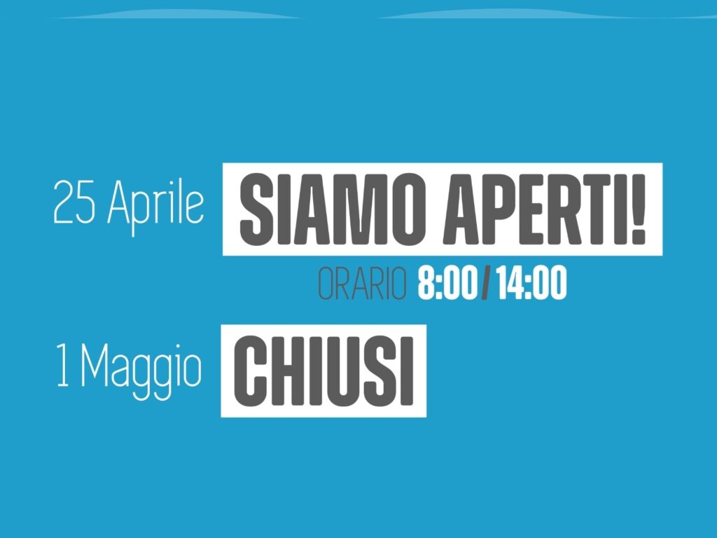 25 Aprile e 1°Maggio: orari piscina